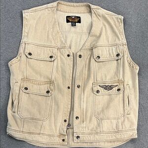 Harley Davidson canvas motorcycle riding vest